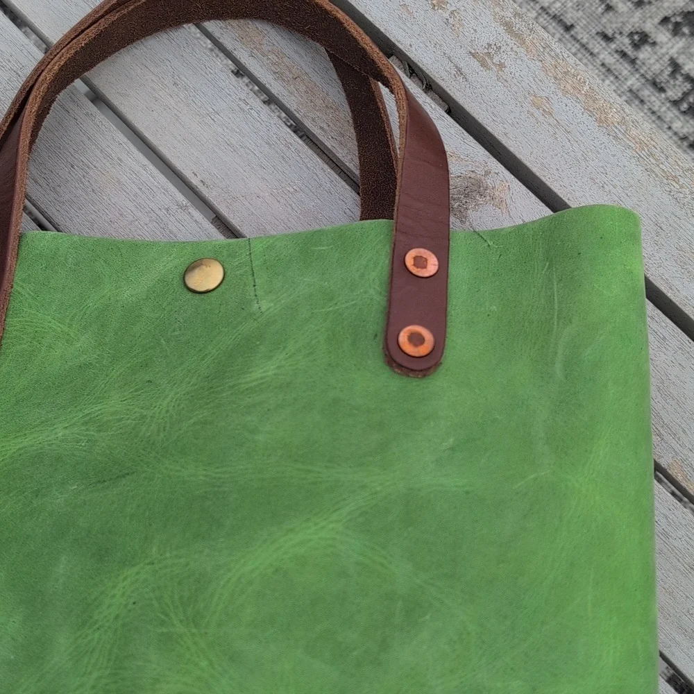 KMM & CO Mini Leather Tote Bag Fern - Picture 7 of 13